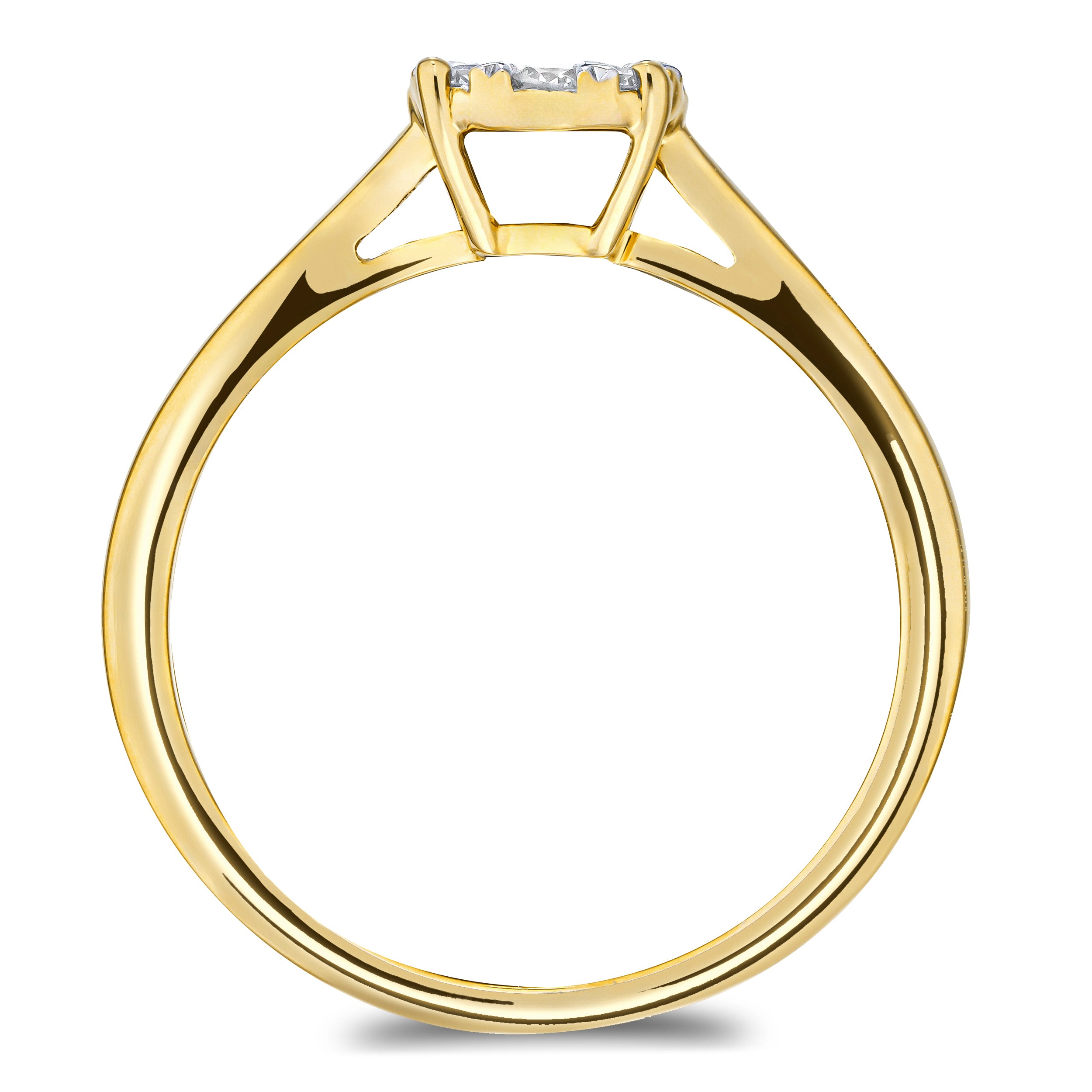0.25ct Lab Diamond Cluster Solitaire Ring H/Si in 18K Gold Vermeil